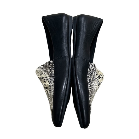Vagabond Black Leather Snake Skin Print Pointed Toe Loafers Size 40 Women's - Picture 6 of 9